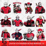Rutgers Scarlet Knights Jason Voorhees Horror Bundle 12 SVG Eps Dxf Png File, bundle NCAA svg, Digital Download, Instant Download