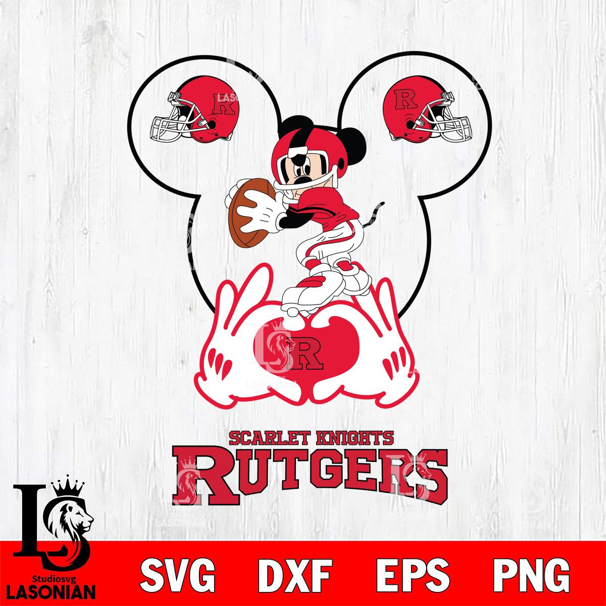 Rutgers Scarlet Knights Mickey Heart Rugby – lasoniansvg