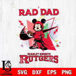 Rutgers Scarlet Knights Mickey Wearing Hoodie Rad Dad SVG DXF EPS PNG FILE, NCAA File Cut,Digital Download,Instant Download
