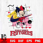 Rutgers Scarlet Knights Minnie Mouse Dancing SVG DXF EPS PNG FILE, NCAA File Cut,Digital Download,Instant Download