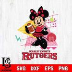 Rutgers Scarlet Knights Minnie Mouse Sport SVG DXF EPS PNG FILE, NCAA File Cut,Digital Download,Instant Download