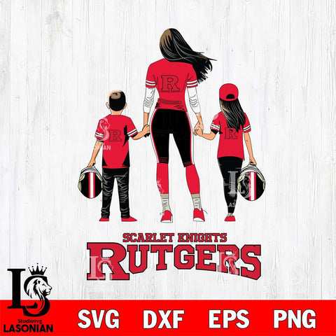 Rutgers Scarlet Knights Mother and son Rugby SVG DXF EPS PNG FILE,NCAA SVG, Father day Digital Download,Instant Download, Silhouette