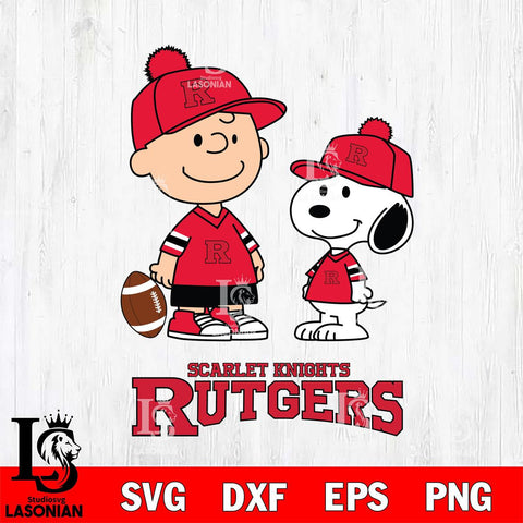 Rutgers Scarlet Knights Peanuts Snoopy Friends Football SVG DXF EPS PNG FILE,Snoopy File Cut, NCAA Digital Download,Instant Download,Christmas Silhouette