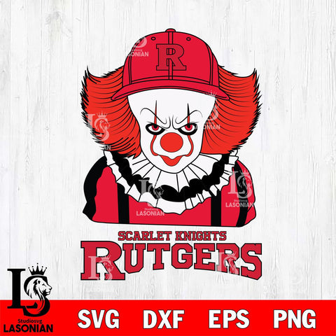 Rutgers Scarlet Knights Pennywise Horror Sport 10 Svg Eps Dxf Png File, Digital Download