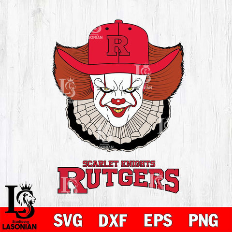 Rutgers Scarlet Knights Pennywise Horror Sport 12 Svg Eps Dxf Png File, Digital Download