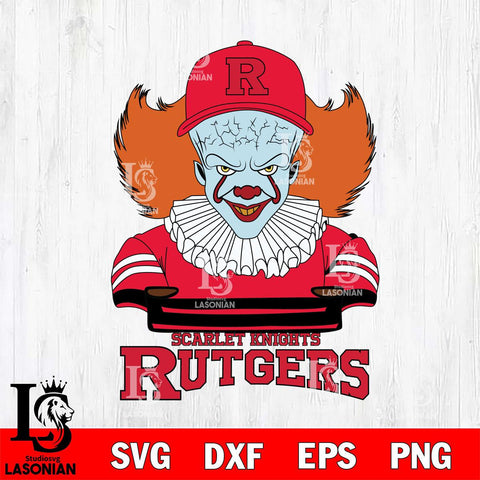 Rutgers Scarlet Knights Pennywise Horror Sport 2 Svg Eps Dxf Png File, Digital Download