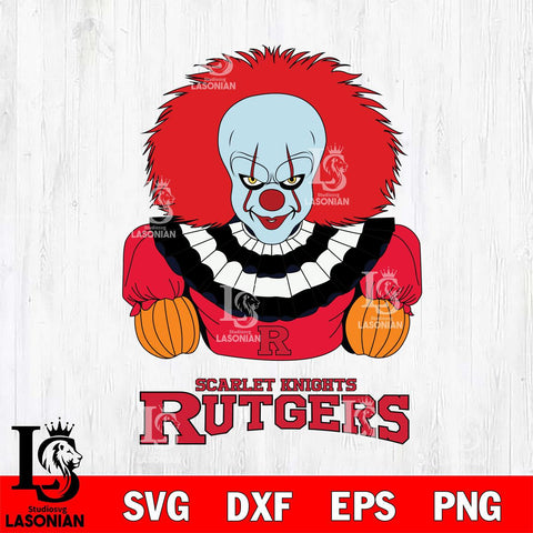 Rutgers Scarlet Knights Pennywise Horror Sport 3 Svg Eps Dxf Png File, Digital Download