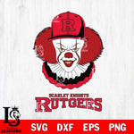 Rutgers Scarlet Knights Pennywise Horror Sport 4 Svg Eps Dxf Png File, Digital Download