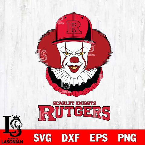 Rutgers Scarlet Knights Pennywise Horror Sport 4 Svg Eps Dxf Png File, Digital Download