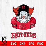 Rutgers Scarlet Knights Pennywise Horror Sport 7 Svg Eps Dxf Png File, Digital Download