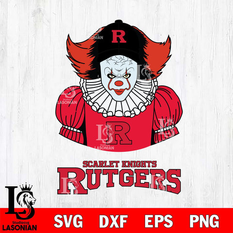 Rutgers Scarlet Knights Pennywise Horror Sport 7 Svg Eps Dxf Png File, Digital Download