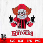 Rutgers Scarlet Knights Pennywise Horror Sport 8 Svg Eps Dxf Png File, Digital Download