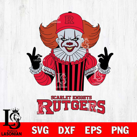 Rutgers Scarlet Knights Pennywise Horror Sport 8 Svg Eps Dxf Png File, Digital Download