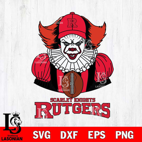 Rutgers Scarlet Knights Pennywise Horror Sport 9 Svg Eps Dxf Png File, Digital Download
