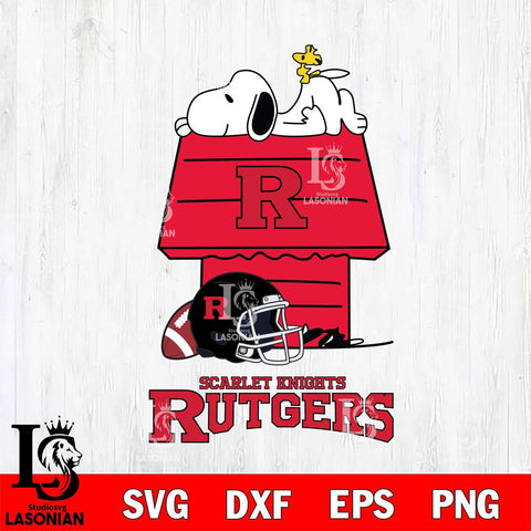 Rutgers Scarlet Knights Snoopy Chill Football SVG DXF EPS PNG FILE,Snoopy File Cut, NCAA Digital Download,Instant Download,Christmas Silhouette