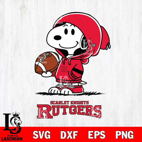 Rutgers Scarlet Knights Snoopy Football Svg Eps Dxf Png File, NCAA svg , Digital Download , Instant Download, Cricut File