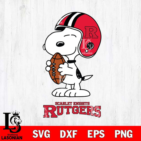 Rutgers Scarlet Knights Snoopy Rugby Svg Eps Dxf Png File, NCAA svg , Digital Download , Instant Download, Cricut File