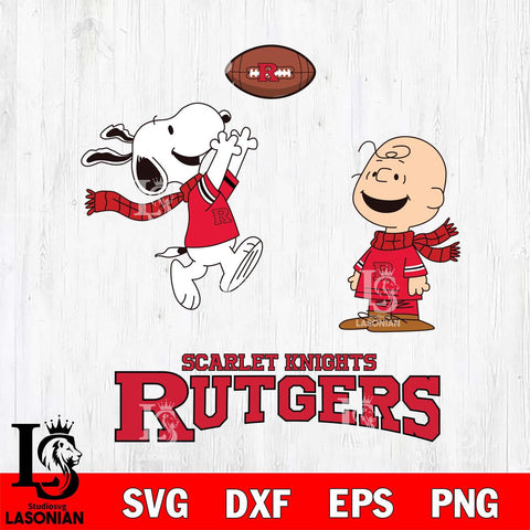 Rutgers Scarlet Knights Snoopy & Charlie Brown Football Cricut,Christmas SVG DXF EPS PNG FILE, NCAA Digital Download,Instant Download, Silhouette