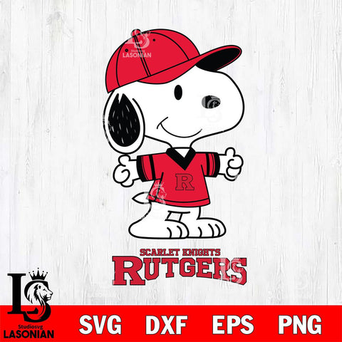 Rutgers Scarlet Knights Snoopy football SVG DXF EPS PNG FILE,Snoopy File Cut, NCAA Digital Download,Instant Download,Christmas Silhouette
