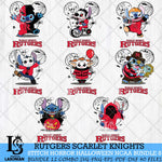 Rutgers Scarlet Knights Stitch Horror Halloween Bundle NCAA Svg Eps Dxf Png File, Digital Download, Instant Download