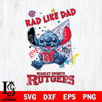Rutgers Scarlet Knights Stitch Love Rad Like Dad SVG DXF EPS PNG FILE, NCAA File Cut,Digital Download,Instant Download