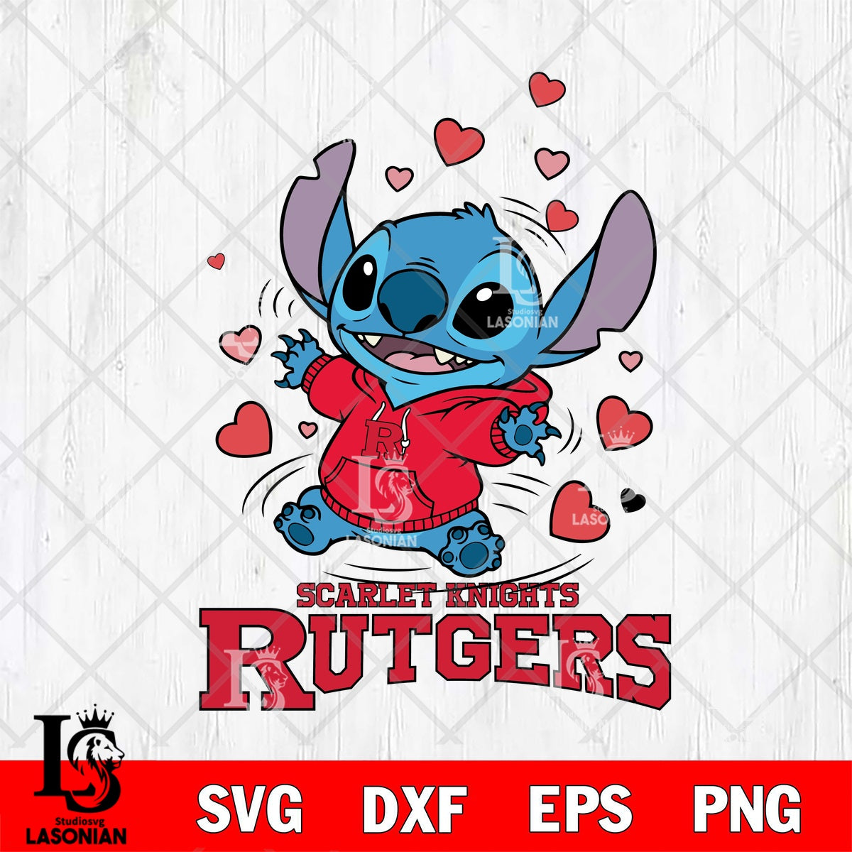 Rutgers Scarlet Knights Stitch jumping File cut , Football Criucut ...