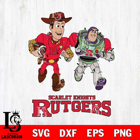Rutgers Scarlet Knights Woody & Buzz Lightyear Football Cricut,Christmas SVG DXF EPS PNG FILE, NCAA Digital Download,Instant Download, Silhouette