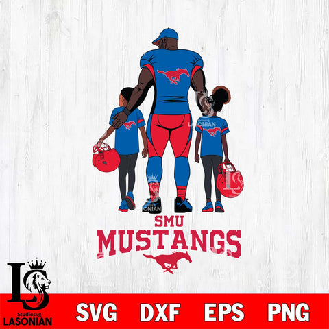 SMU Mustangs 3 Father and son Rugby SVG DXF EPS PNG FILE,NCAA SVG, Father day Digital Download,Instant Download, Silhouette