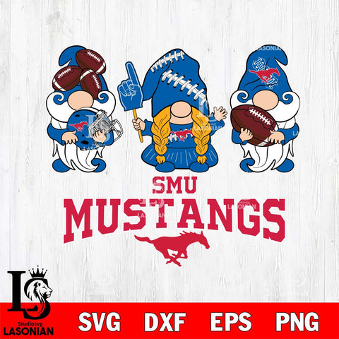SMU Mustangs 3 Gnomes Football Svg Eps Dxf Png File, Digital Download, Instant Download