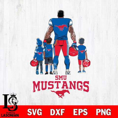 SMU Mustangs 4 Father and son Rugby SVG DXF EPS PNG FILE,NCAA SVG, Father day Digital Download,Instant Download, Silhouette