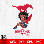 SMU Mustangs Beauty Black Fairy Betty Boop, Svg Eps Dxf Png File, Digital Download