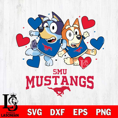 SMU Mustangs Bluey & Bingo 10 Svg Eps Dxf Png File, NCAA svg, Digital Download, Instant Download
