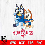 SMU Mustangs Bluey & Bingo Svg Eps Dxf Png File, NCAA svg, Digital Download, Instant Download