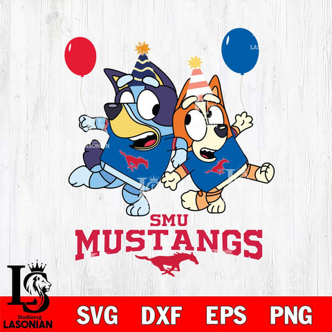 SMU Mustangs Bluey & Bingo 2 Svg Eps Dxf Png File, NCAA svg, Digital Download, Instant Download
