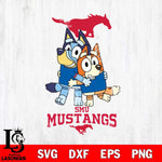 SMU Mustangs Bluey & Bingo 3 Svg Eps Dxf Png File, NCAA svg, Digital Download, Instant Download