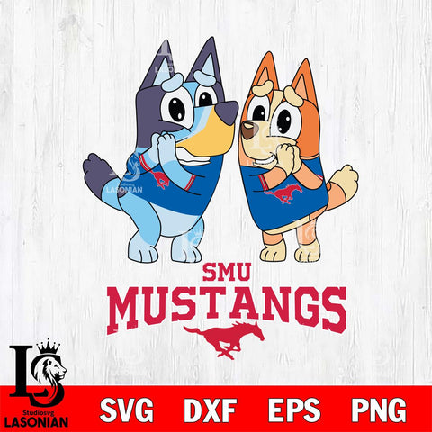 SMU Mustangs Bluey & Bingo 5 Svg Eps Dxf Png File, NCAA svg, Digital Download, Instant Download
