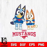 SMU Mustangs Bluey & Bingo 6 Svg Eps Dxf Png File, NCAA svg, Digital Download, Instant Download