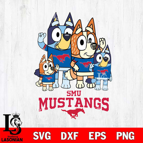 SMU Mustangs Bluey & Bingo 7 Svg Eps Dxf Png File, NCAA svg, Digital Download, Instant Download