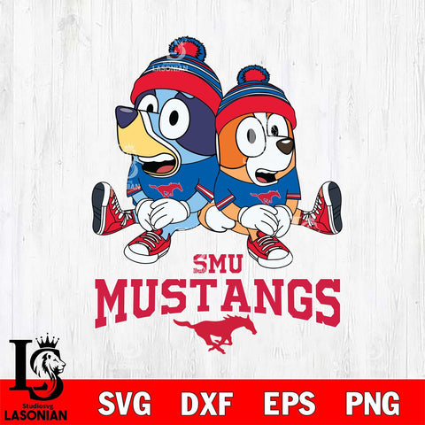 SMU Mustangs Bluey & Bingo 8 Svg Eps Dxf Png File, NCAA svg, Digital Download, Instant Download