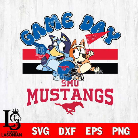 SMU Mustangs Bluey & Bingo 9 Svg Eps Dxf Png File, NCAA svg, Digital Download, Instant Download