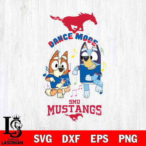 SMU Mustangs Bluey Bingo Dance Mode Svg Eps Dxf Png File, NCAA svg, Digital Download, Instant Download
