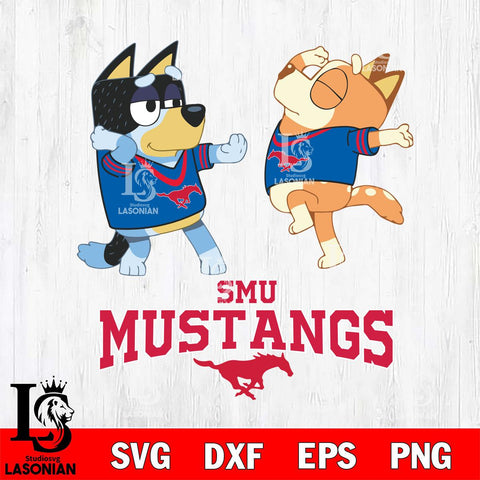 SMU Mustangs Bluey Dance Svg Eps Dxf Png File, Digital Download, Instant Download