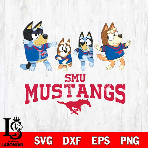 SMU Mustangs Bluey Dance Mode Squats Svg Eps Dxf Png File, Digital Download, Instant Download