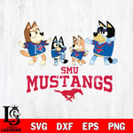 SMU Mustangs Bluey Dance Squats Svg Eps Dxf Png File, Digital Download, Instant Download