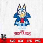 SMU Mustangs Bluey Dracula Halloween Svg Eps Dxf Png File, Digital Download, Instant Download