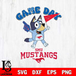 SMU Mustangs Bluey Game Day Svg Eps Dxf Png File, Digital Download, Instant Download