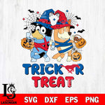 SMU Mustangs Bluey Trick or Treat Halloween 2 Svg Eps Dxf Png File, Digital Download, Instant Download
