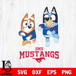 SMU Mustangs Bluey with Chilli Dance Svg Eps Dxf Png File, Digital Download, Instant Download