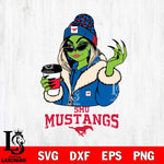 SMU Mustangs Boujee Grinch Girls Christmas Cut Files Cricut, Svg Dxf Eps Png file, Digital download , Silhouette