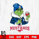 SMU Mustangs Boujee Grinch Leopard Christmas Cut Files Cricut, Svg Dxf Eps Png file, Digital download , Silhouette